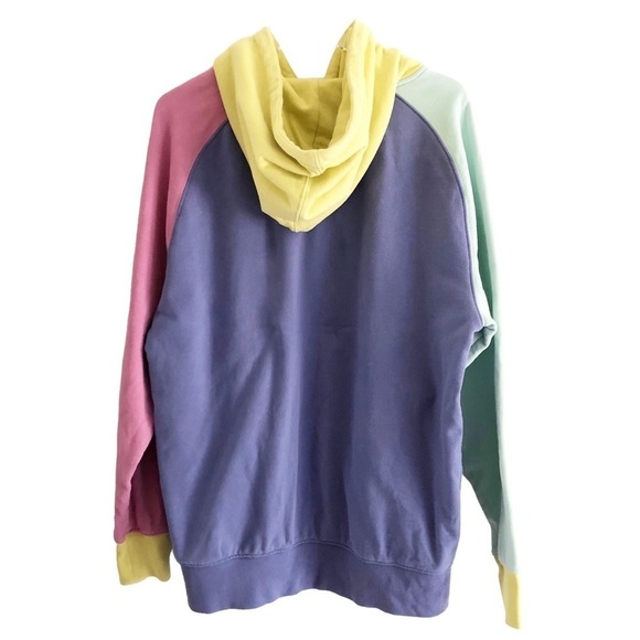 Teddy Fresh Hoodie Sweatshirt Colorblock Purple Pink Yellow Unisex Large - Picture 3 of 11